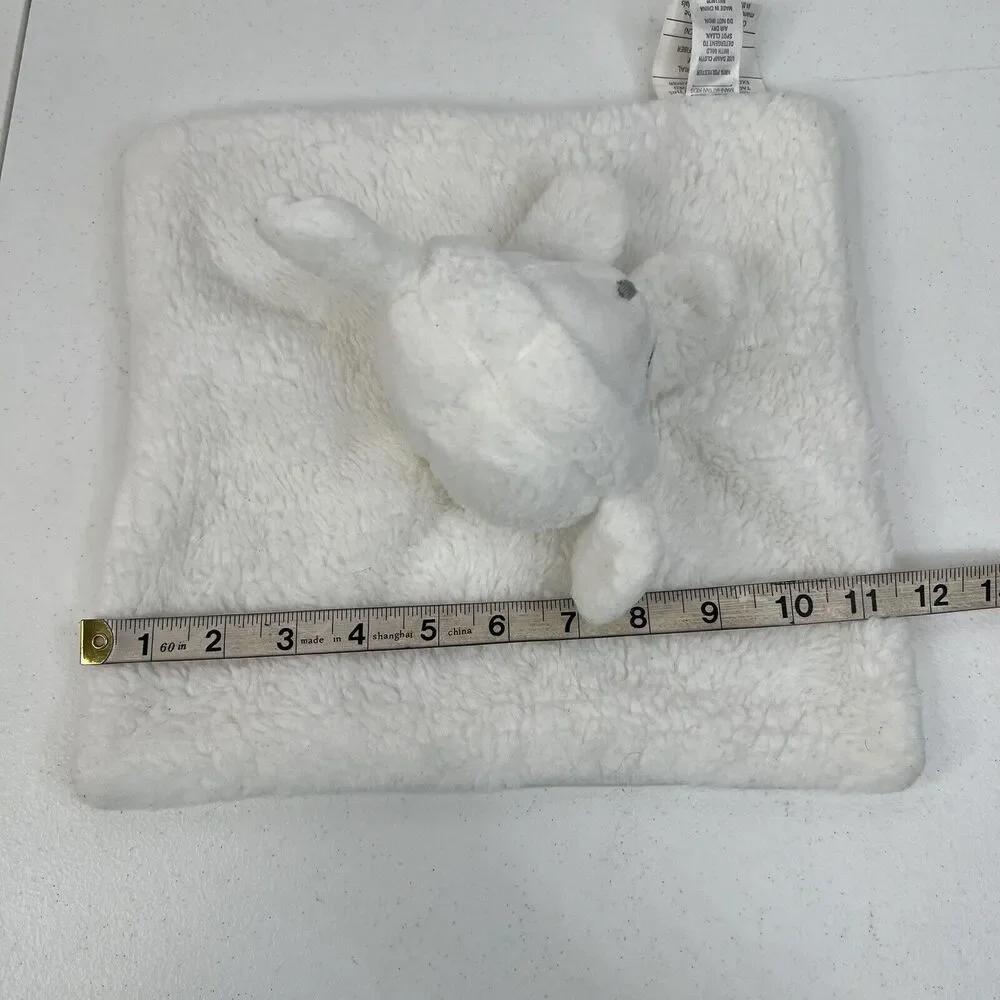 Manhattan Kids Plush Lamb Sheep lovey Baby Security Blanket‎ Fleece White Throw